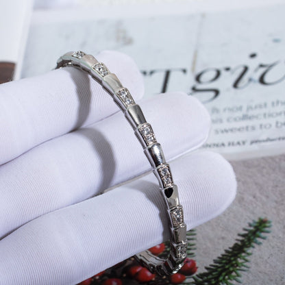 [⭐Clover Jewelry]SERPENTI BRACELET SILVER DIAMOND