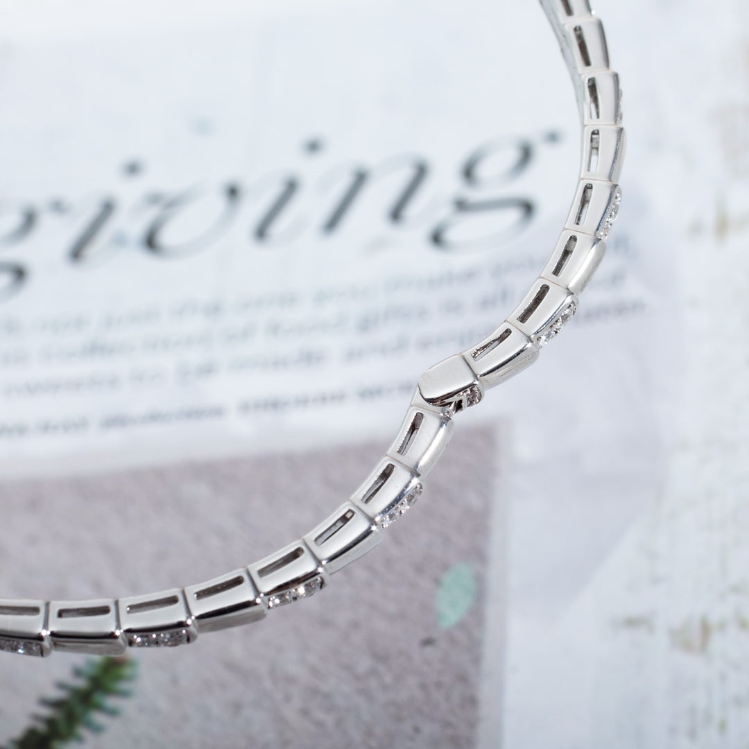 [⭐Clover Jewelry]SERPENTI BRACELET SILVER DIAMOND