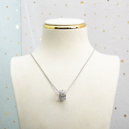 [⭐Clover Jewelry]PARENTESI NECKLACE SILVER DIAMOND