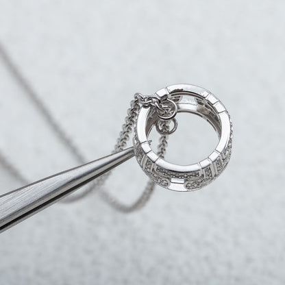 [⭐Clover Jewelry]PARENTESI NECKLACE SILVER DIAMOND