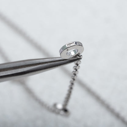 [⭐Clover Jewelry]PARENTESI NECKLACE SILVER DIAMOND