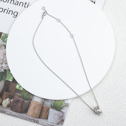 [⭐Clover Jewelry]PARENTESI NECKLACE SILVER DIAMOND