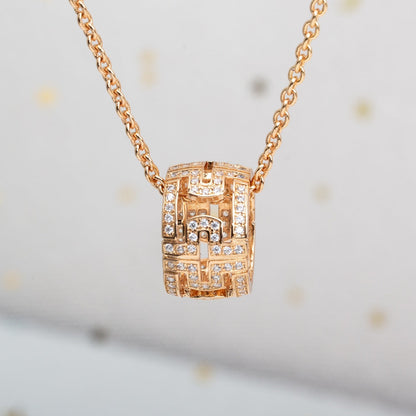 [⭐Clover Jewelry]PARENTESI NECKLACE PINK GOLD DIAMOND