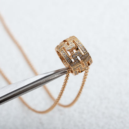 [⭐Clover Jewelry]PARENTESI NECKLACE PINK GOLD DIAMOND