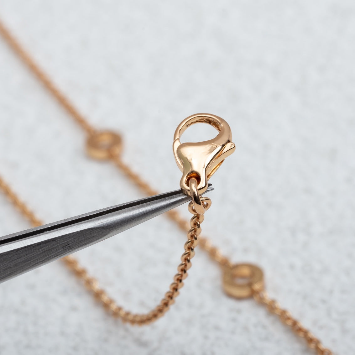 [⭐Clover Jewelry]PARENTESI NECKLACE PINK GOLD DIAMOND