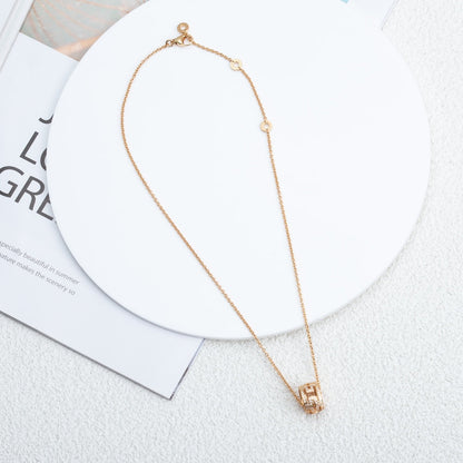 [⭐Clover Jewelry]PARENTESI NECKLACE PINK GOLD DIAMOND