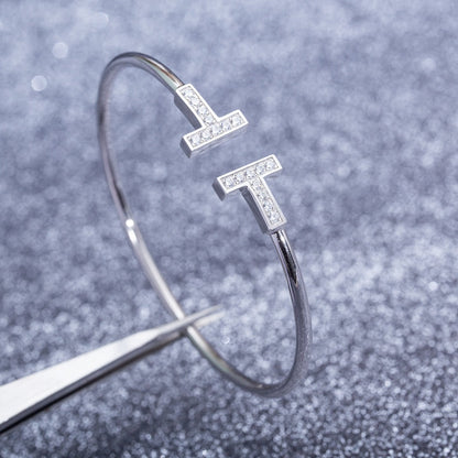 [Clover Jewelry]T BRACELET 1.8MM DIAMOND SILVER