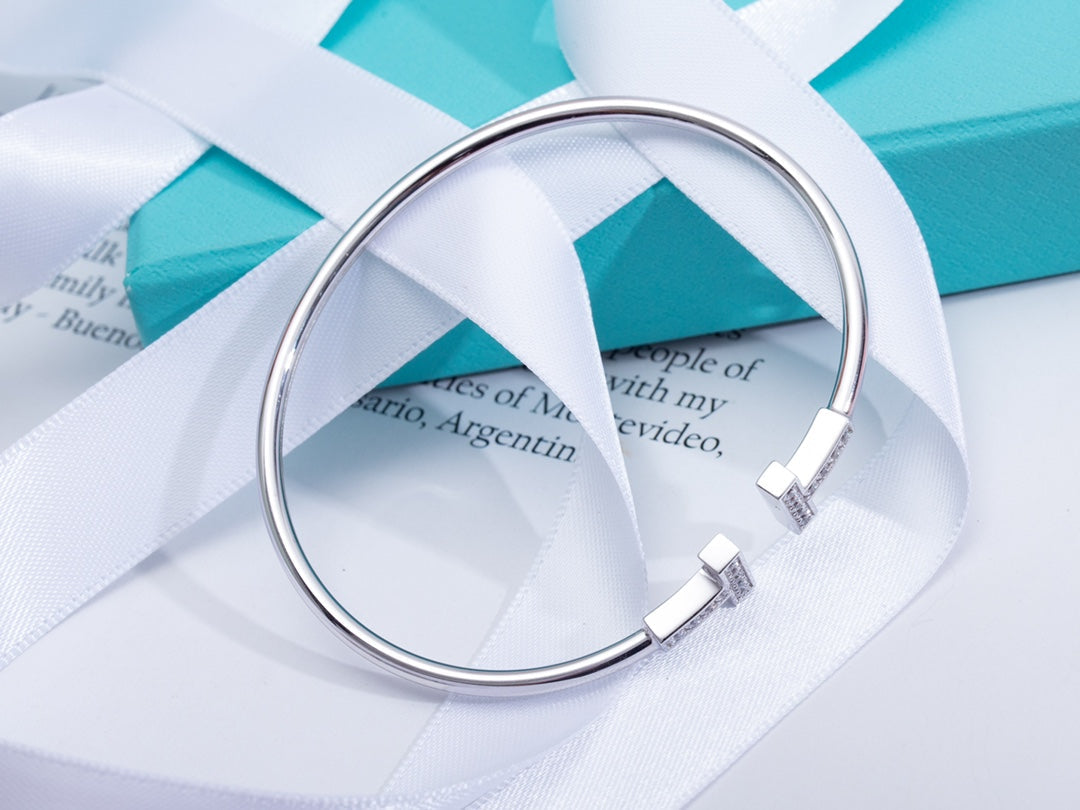 [Clover Jewelry]T BRACELET 1.8MM DIAMOND SILVER