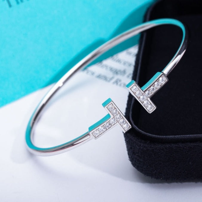 [Clover Jewelry]T BRACELET 1.8MM DIAMOND SILVER