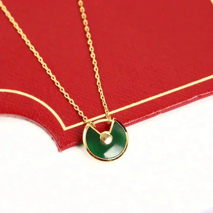 [⭐Clover Jewelry]AMULETTE GOLD MALACHITE NECKLACE