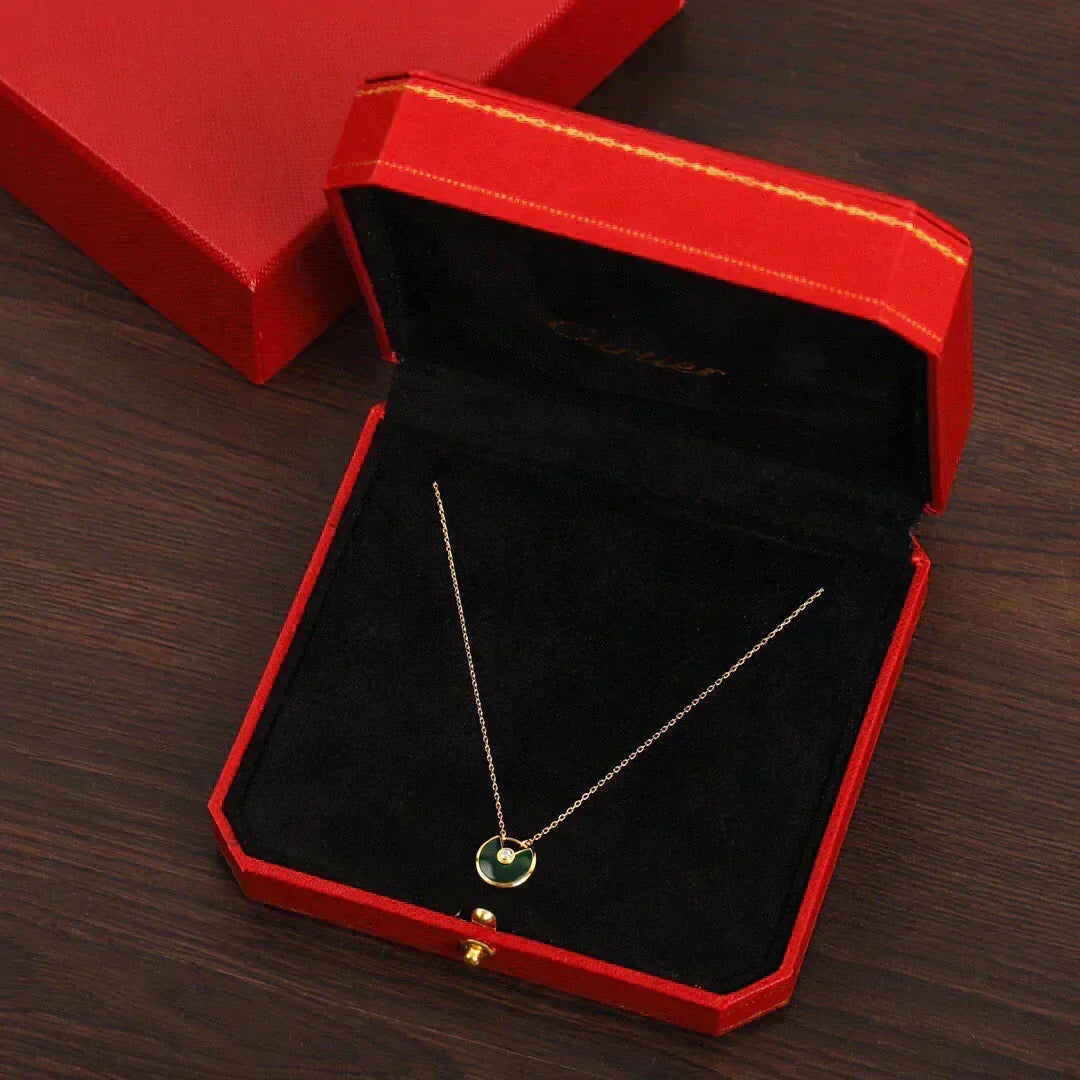 [⭐Clover Jewelry]AMULETTE GOLD MALACHITE NECKLACE