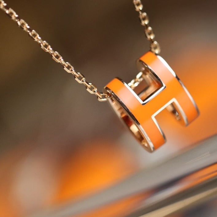 [⭐Clover Jewelry]POP H PEDANT PINK GOLD