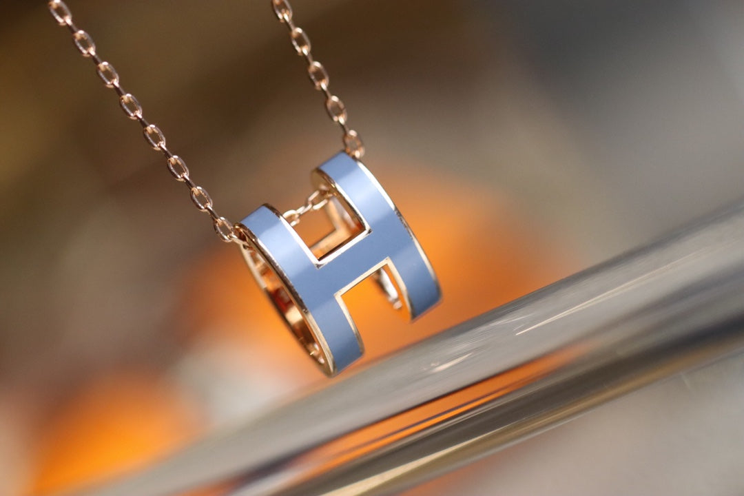 [⭐Clover Jewelry]POP H PEDANT PINK GOLD