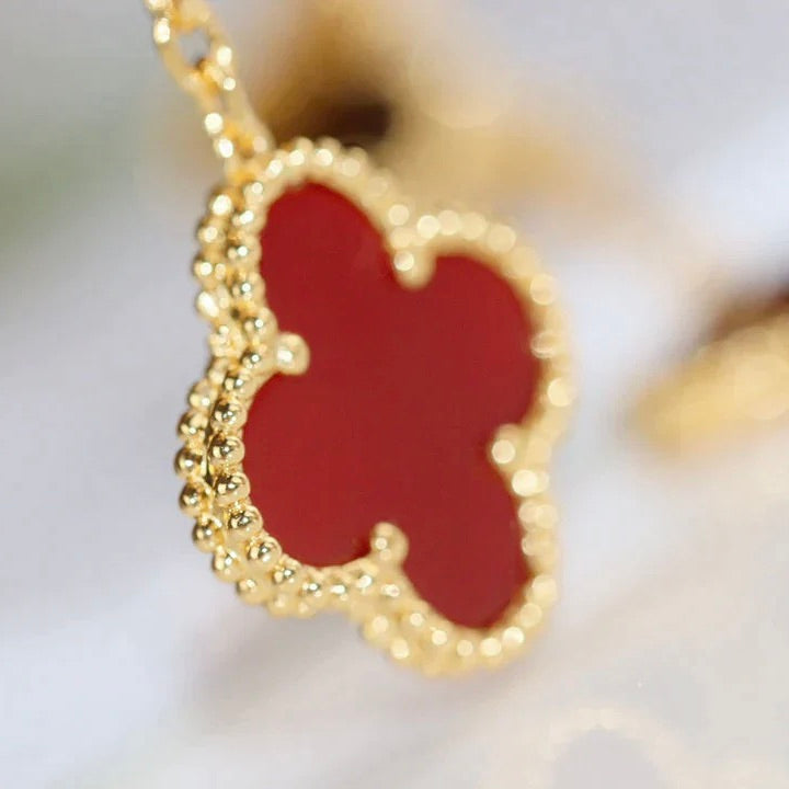 [⭐Clover Jewelry]CLOVER  2 MOTIF  TIGER EYE CARNELIAN EARRINGS