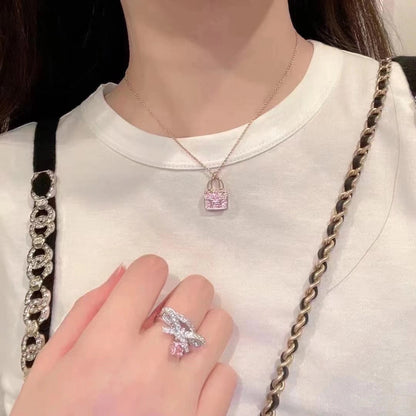 [⭐Clover Jewelry]CONSTANCE PEDANT PURPLE DIAMOND NECKLACE