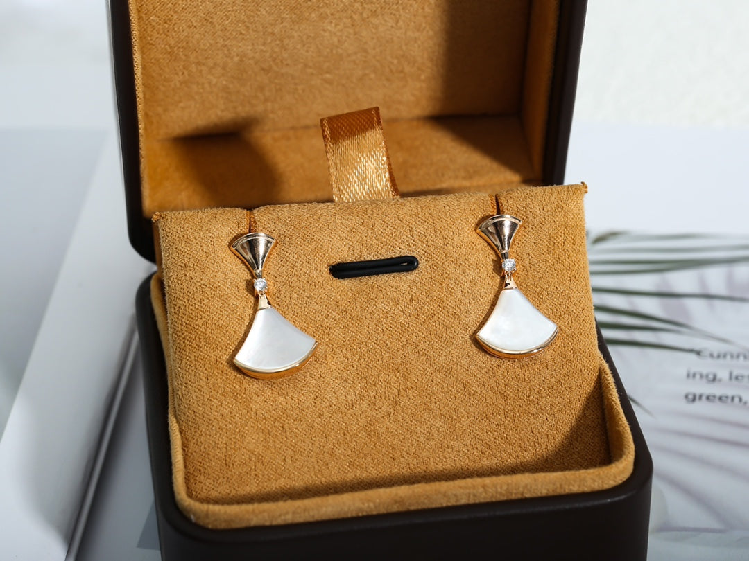 [⭐Clover Jewelry]DREAM MOP PINK GOLD EARRINGS