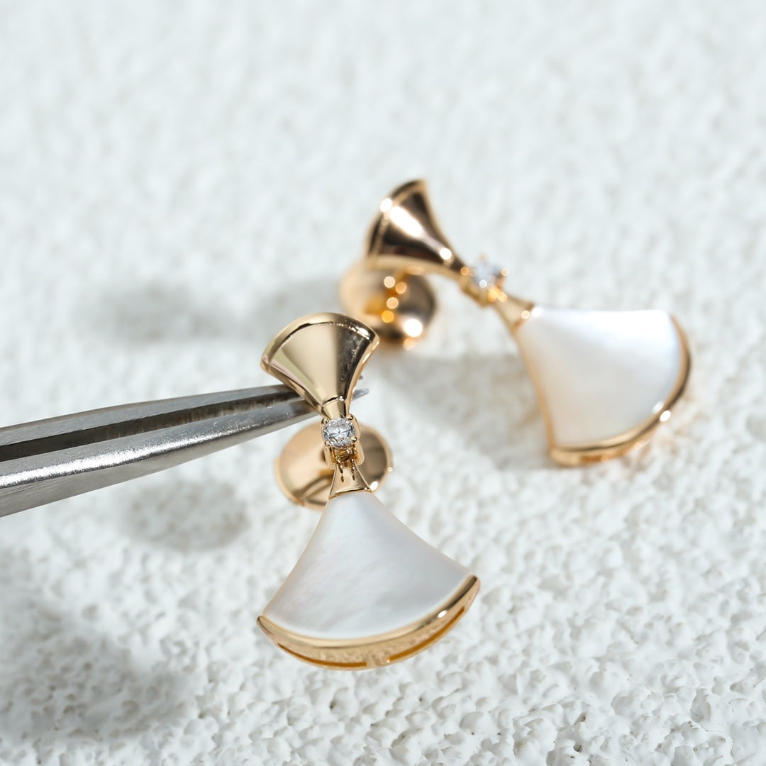 [⭐Clover Jewelry]DREAM MOP PINK GOLD EARRINGS