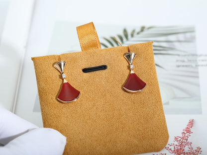 [⭐Clover Jewelry]DREAM Carnelian PINK GOLD EARRINGS