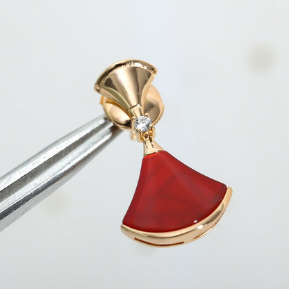 [⭐Clover Jewelry]DREAM Carnelian PINK GOLD EARRINGS
