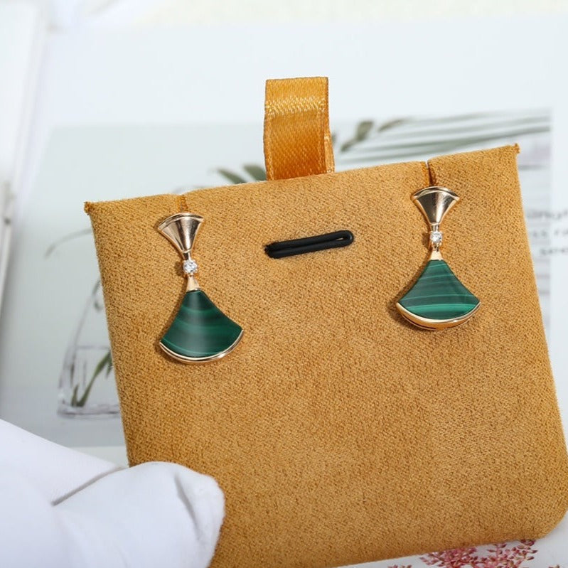 [⭐Clover Jewelry]DREAM MALACHITE PINK GOLD EARRINGS