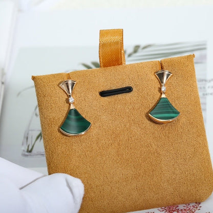 [⭐Clover Jewelry]DREAM MALACHITE PINK GOLD EARRINGS