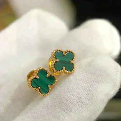 [⭐Clover Jewelry]CLOVER MINI 9.5MM MALACHITE  EARRINGS