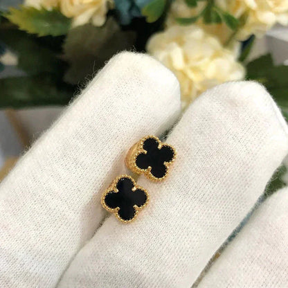 [⭐Clover Jewelry]CLOVER MINI 9.5MM BLACK MOP EARRINGS