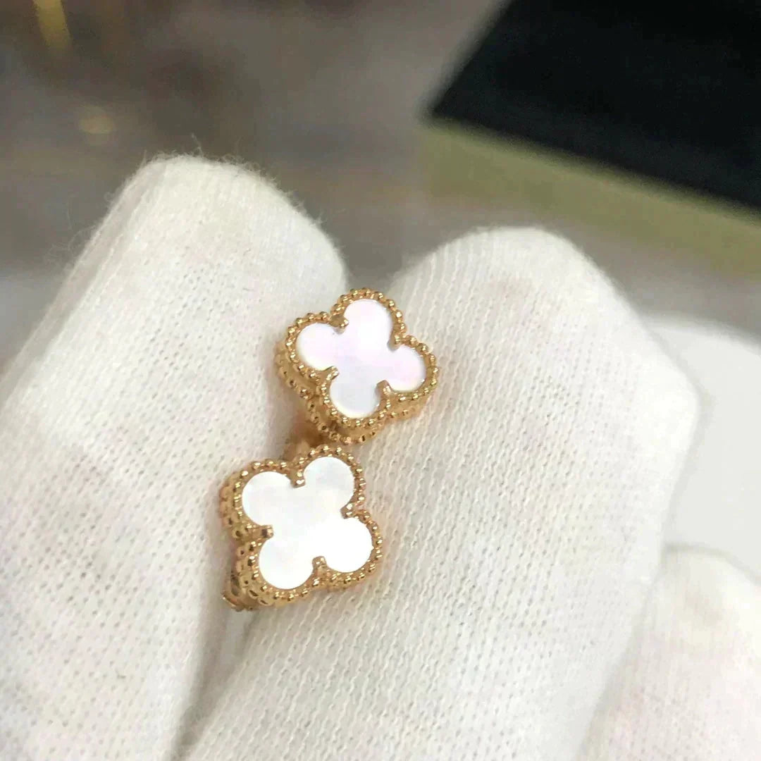 [⭐Clover Jewelry]CLOVER MINI 9.5MM WHITE MOP EARRINGS