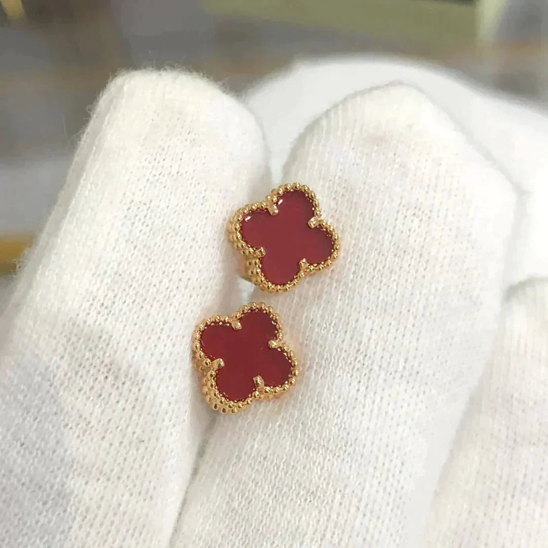 [⭐Clover Jewelry]CLOVER MINI 9.5MM CARNELIAN EARRINGS