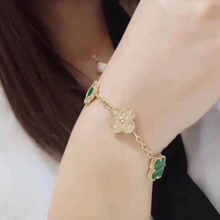 [⭐Clover Jewelry] CLOVER 5 MOTIF MALACHITE BRACELET COLLECTION