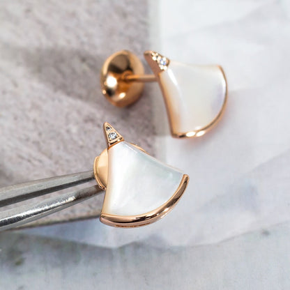[⭐Clover Jewelry]DIVAS DREAM EARRINGS PINK GOLD