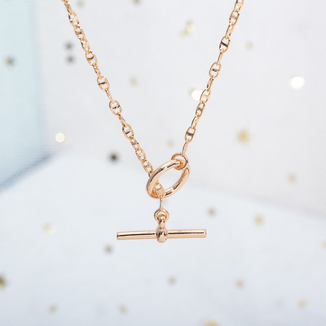 [⭐Clover Jewelry]ECHAPPEE NECKLACE PINK GOLD