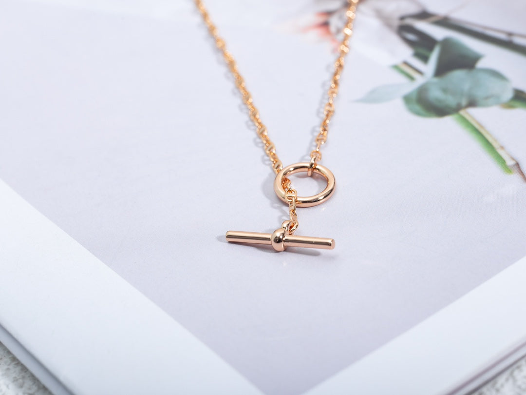 [⭐Clover Jewelry]ECHAPPEE NECKLACE PINK GOLD