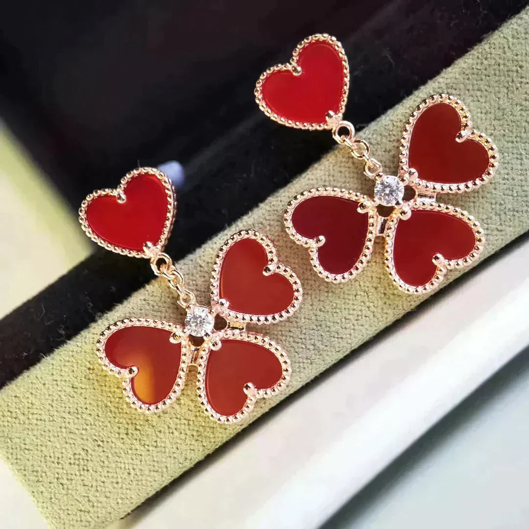 [⭐Clover Jewelry]SWEET CLOVER CARNELIAN EARRINGS