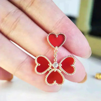 [⭐Clover Jewelry]SWEET CLOVER CARNELIAN EARRINGS