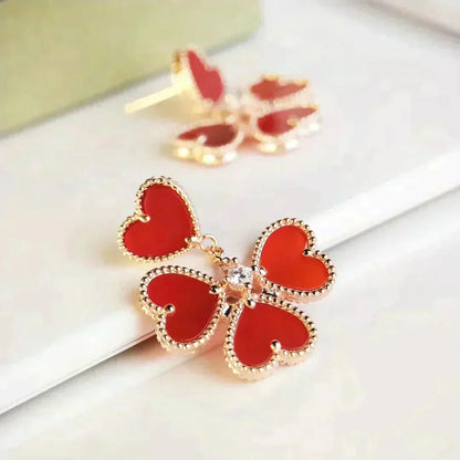 [⭐Clover Jewelry]SWEET CLOVER CARNELIAN EARRINGS