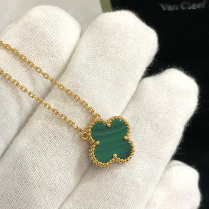 [⭐Clover Jewelry]CLOVER 15MM MALACHITE SINGLE FLOWER  NECKLACE