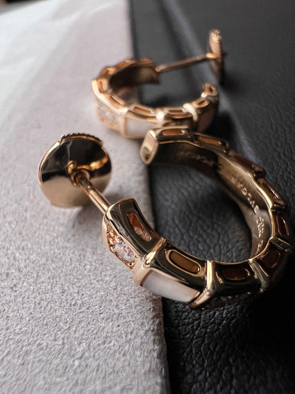 [⭐Clover Jewelry]SERPENTI MOP PINK GOLD EARRINGS