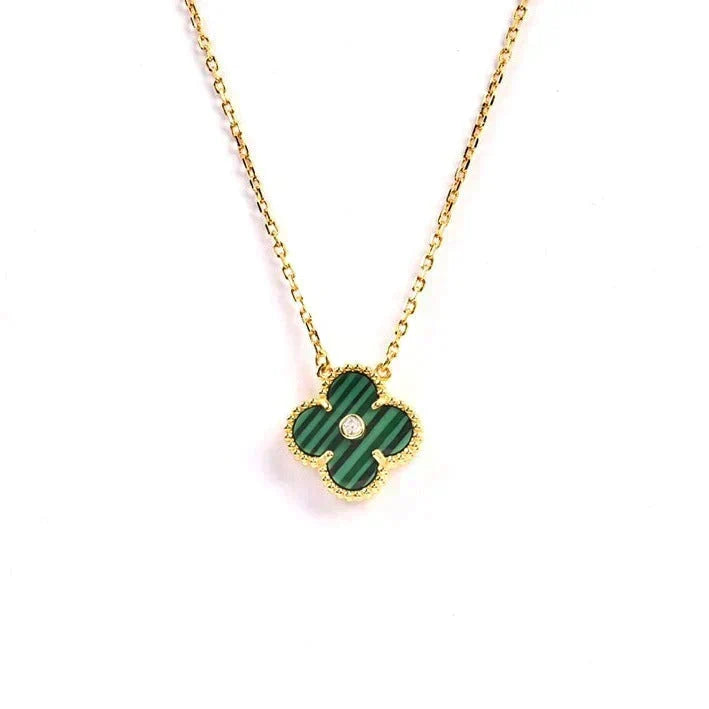 [⭐Clover Jewelry]CLOVER 15MM DIAMOND TURQUOISE NECKLACE