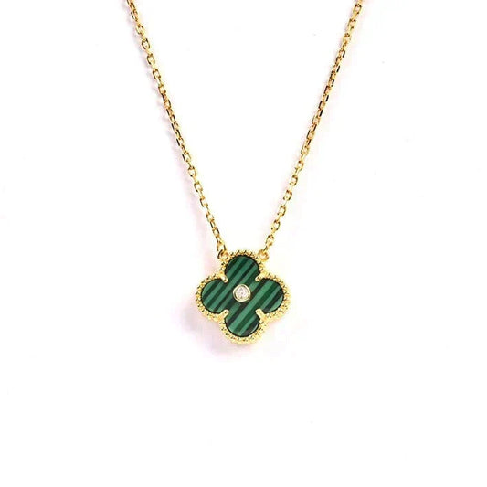 [⭐Clover Jewelry]CLOVER 15MM DIAMOND TURQUOISE NECKLACE