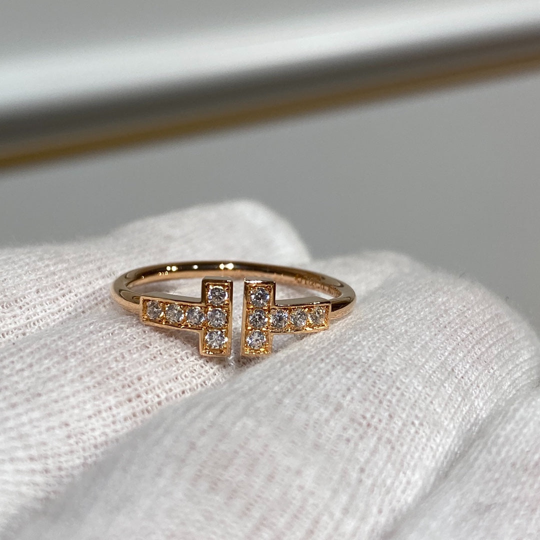 [Clover Jewelry] WIRE RING DIAMOND PINK GOLD
