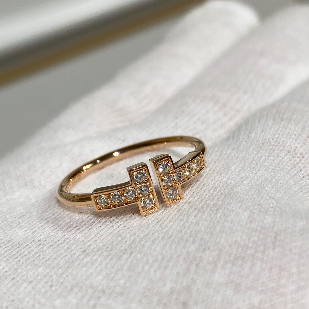 [Clover Jewelry] WIRE RING DIAMOND PINK GOLD