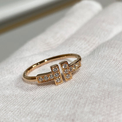 [Clover Jewelry] WIRE RING DIAMOND PINK GOLD