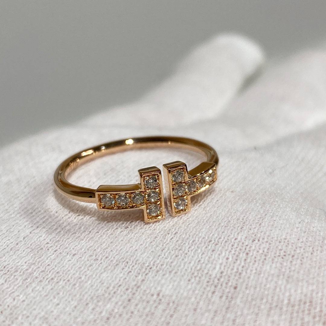[Clover Jewelry] WIRE RING DIAMOND PINK GOLD