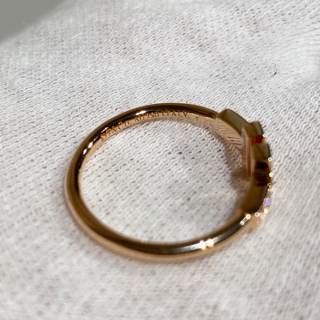 [Clover Jewelry] WIRE RING DIAMOND PINK GOLD