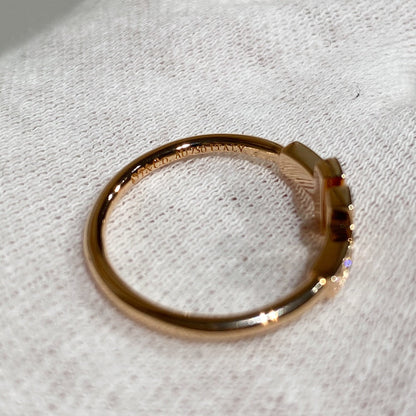 [Clover Jewelry] WIRE RING DIAMOND PINK GOLD