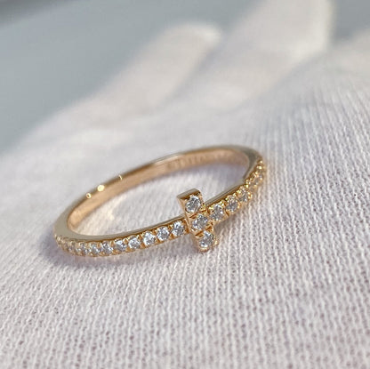 [Clover Jewelry]T RING DIAMOND PINK GOLD