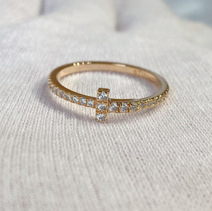 [Clover Jewelry]T RING DIAMOND PINK GOLD