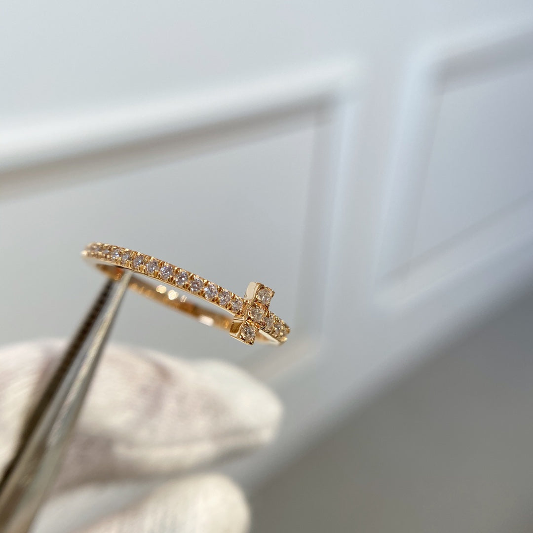 [Clover Jewelry]T RING DIAMOND PINK GOLD