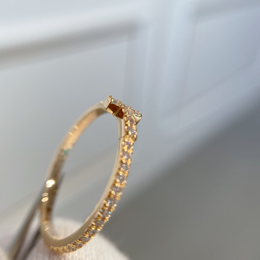 [Clover Jewelry]T RING DIAMOND PINK GOLD
